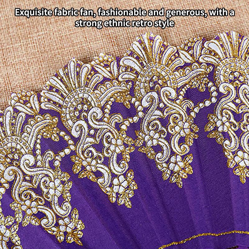 Art Craft Gift Chinese Style Folding Fan Hand Gold Powder Plastic Fan Dance Wedding Party Folding Fan Handheld Gift