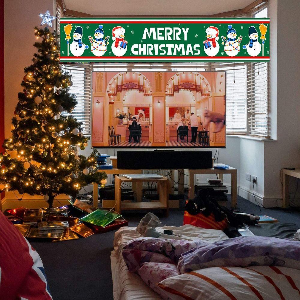 Foldable Christmas Pull Flag DIY Flag Banner Multipurpose Christmas Banner  Yard
