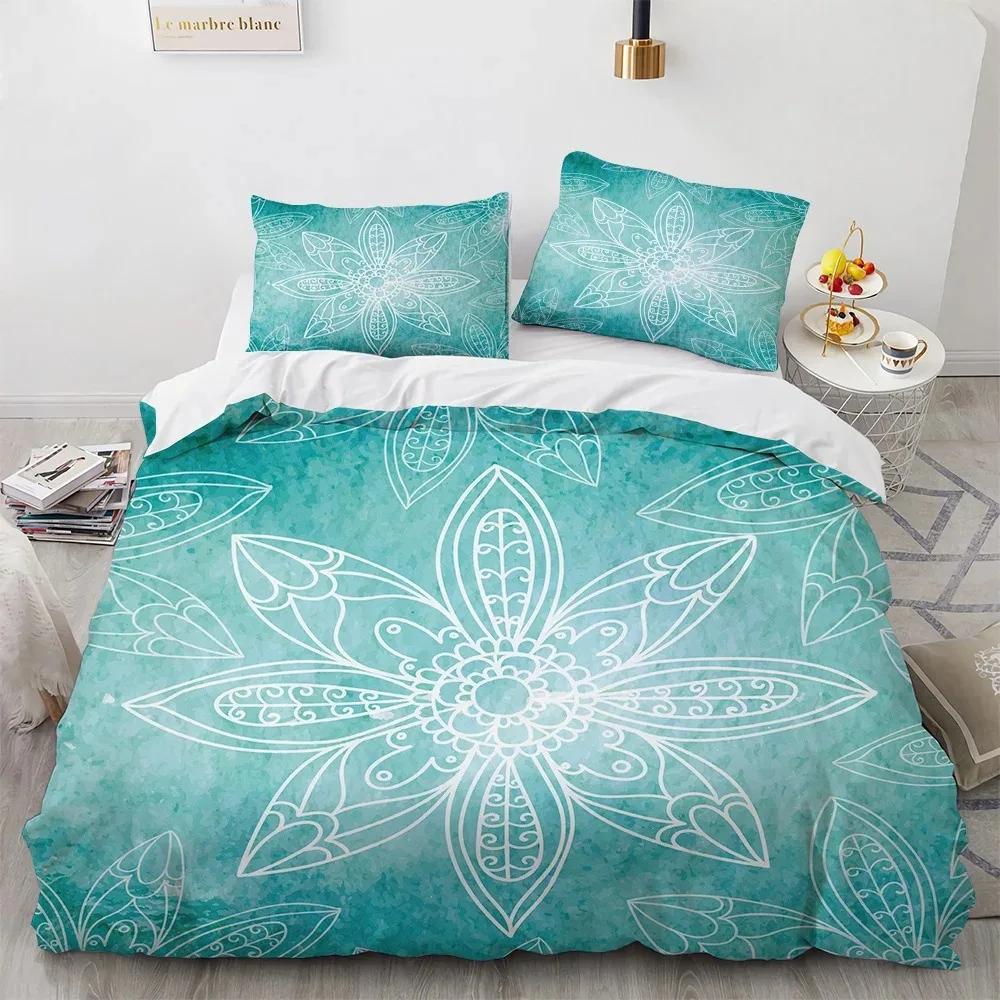 Bohemian Mandala King Queen Duvet Cover Boho Style Flower Bedding Set Adults Exotic Nordic Floral Polyester Quilt Cover