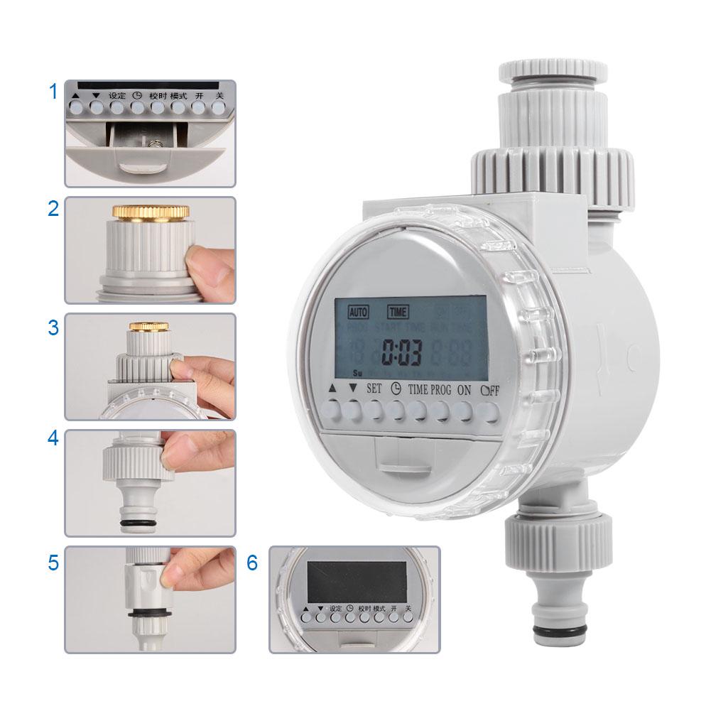 1Pc Solar Power Home Garden Auto Water Saving Irrigation Controller LCD Digital Watering Timer
