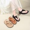 Vintage Toe Flat Sandals 2025 Summer Women's Flip-flops with Skirt Vacation Beach Roman Shoes