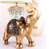 Premium Quality Resin Delicate Stuff Golden Fortune Elephants Ornaments For Stylish Home And Office Decoration