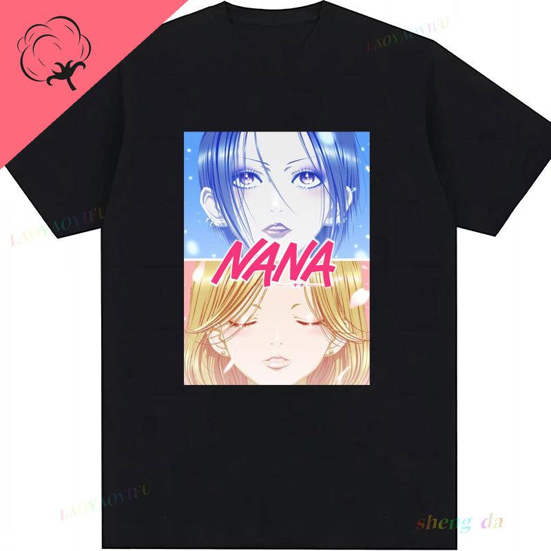 Japanese Anime Shirt NANA HACHI T Shirt Graphic Tees Short Sleeve Casual Kawayi Harajuku Y2k Clothes Unisex Women Cartoon Tops