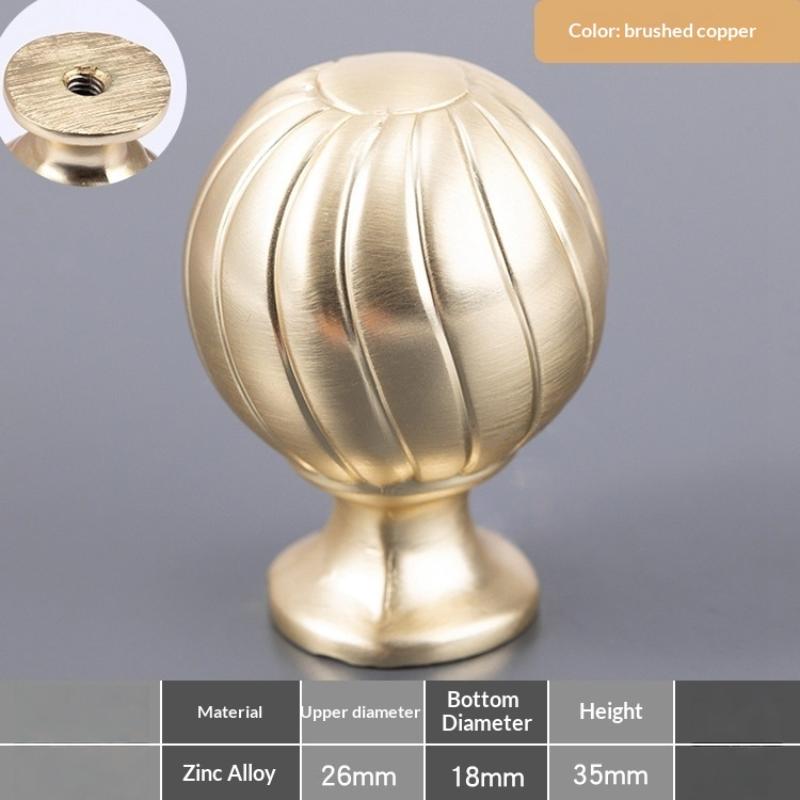 1/2Pcs Simple Kitchen Cabinet Bed Wardrobe Drawer Handle  Light Luxury Zinc Alloy Single Hole Round Ball Cabinet Door Handle