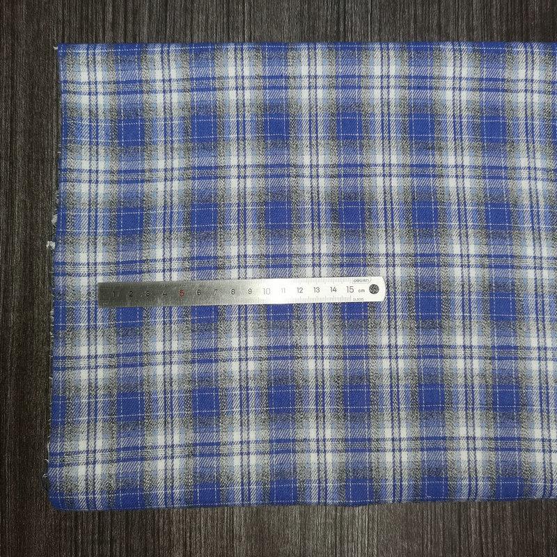 Spot Color-Woven Plaid Jacquard Fabric for Children's Autumn/Winter Brushed Polyester-Cotton Shirts