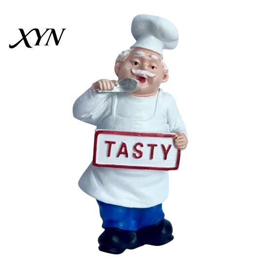 Decorative Fridge Magnet Cartoon Fat Chef Magnet, Hand-painted 3D Refrigerator Picture Photo Holder for Home Office Kitchen Decoration