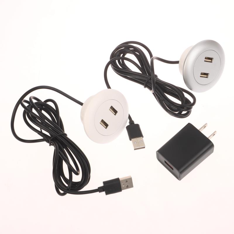 Embedded Desktop 2 Port Usb2.0 To Usb Charge Connector 5V 2A Extension Cord Mobile Tea Table Sofa Concealed Fast Charging Cable