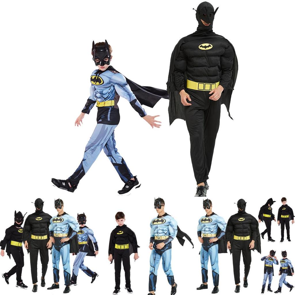 Stylowy kostium mięśniowy Batmana Idealny na wydarzenia cosplayowe Wykonany z oddychającej tkaniny i z perfekcyjnymi szwami