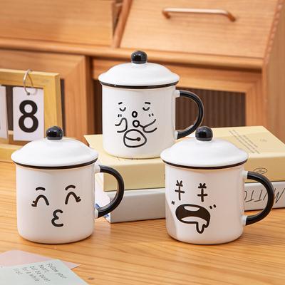 Tazza in Ceramica Creativa Divertente con Coperchio Tazza per Acqua Personalizzata Casa Grande Capacità Tazza per Colazione Tazza da Caffè per Ufficio