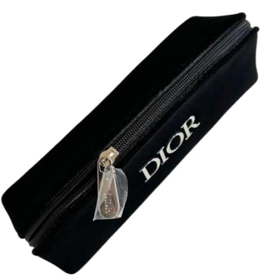 Dior Christian Dior Dior Black Pouch Velvet Gold Logo Cosmetic Pouch Novelty Pouch Logo Gift Black [Used]