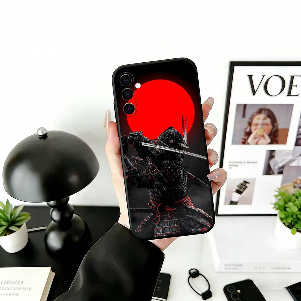J-Japanisches Bushido S-Samurai Handyhülle Für Samsung Galaxy A73,A72,A71,A70,A53,A52,A51,Weiche Silikon Schwarze Hülle