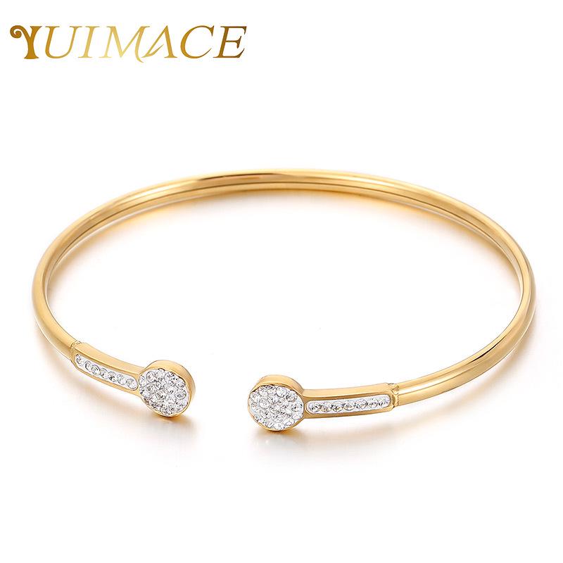 

Elegant Ladies Titanium and Stainless Steel Diamond Bangle