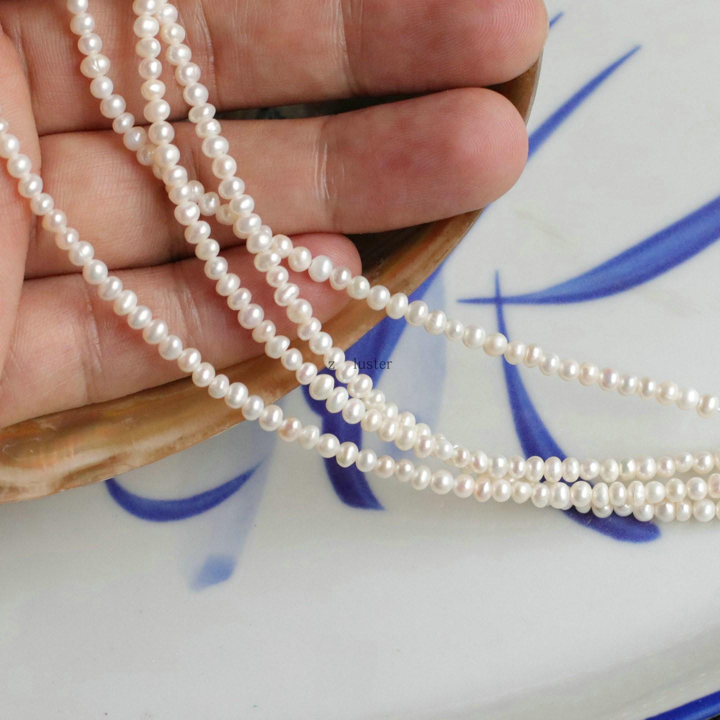 3mm Natural Freshwater Pearl Beads for DIY Jewelry & Accessories