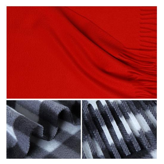 Women Winter Scarf Plaid Print Lightweight Soft Warm Scarf with Tassel Trim Cold Weather Imitation Cashmere Scarf