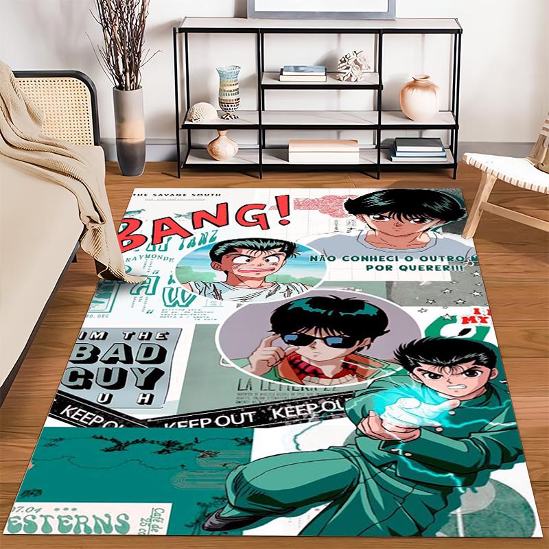"Anime Style Carpet with Manga Characters and Dynamic Design Print" Suitable for use as an anti-slip for living room bedroom sofas