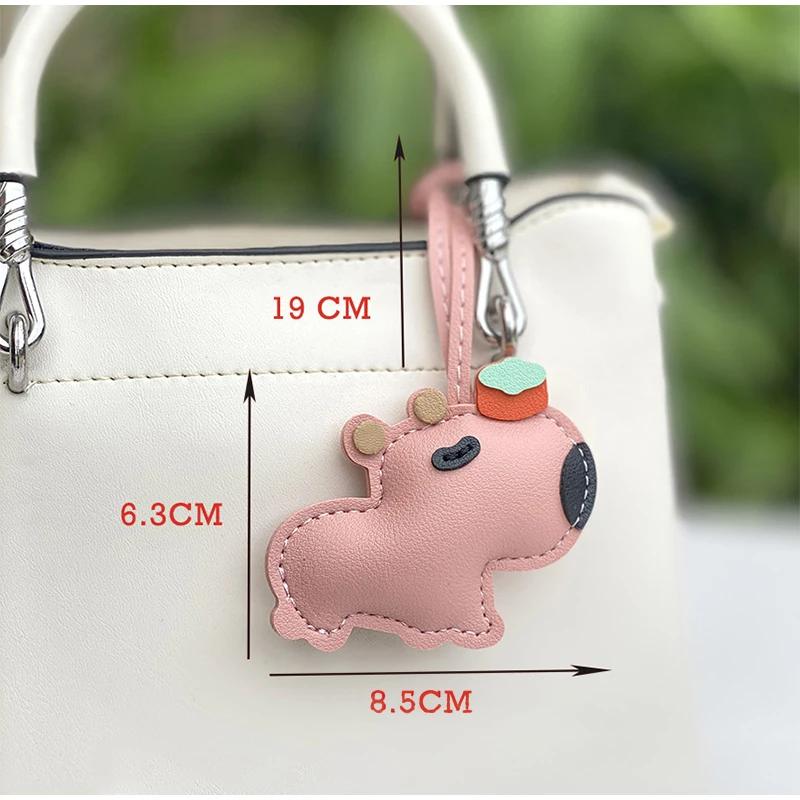 New Guinea Pig Bag Pendants Cute Guinea Pig Shape Keychain Accessories Fashion Versatile Trendy Gifts Leather Material Pendants