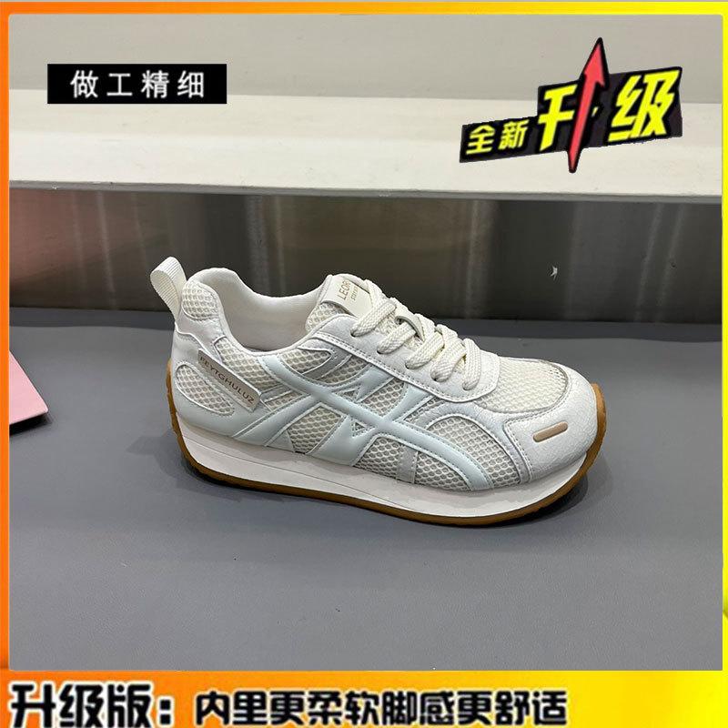 

Первый слой коровьей кожи~ сетчатая дышащая натуральная кожа немецкая тренировочная обувь Forrest Gump детская 2025 лето платформа повседневная спортивная женская 40