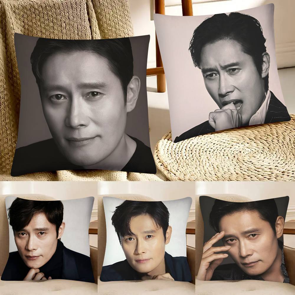 Actor Lee Byung Hun Pillow Case Fashion Square Pillowcase Bedroom Sofa Room Ins Decoration Leisure