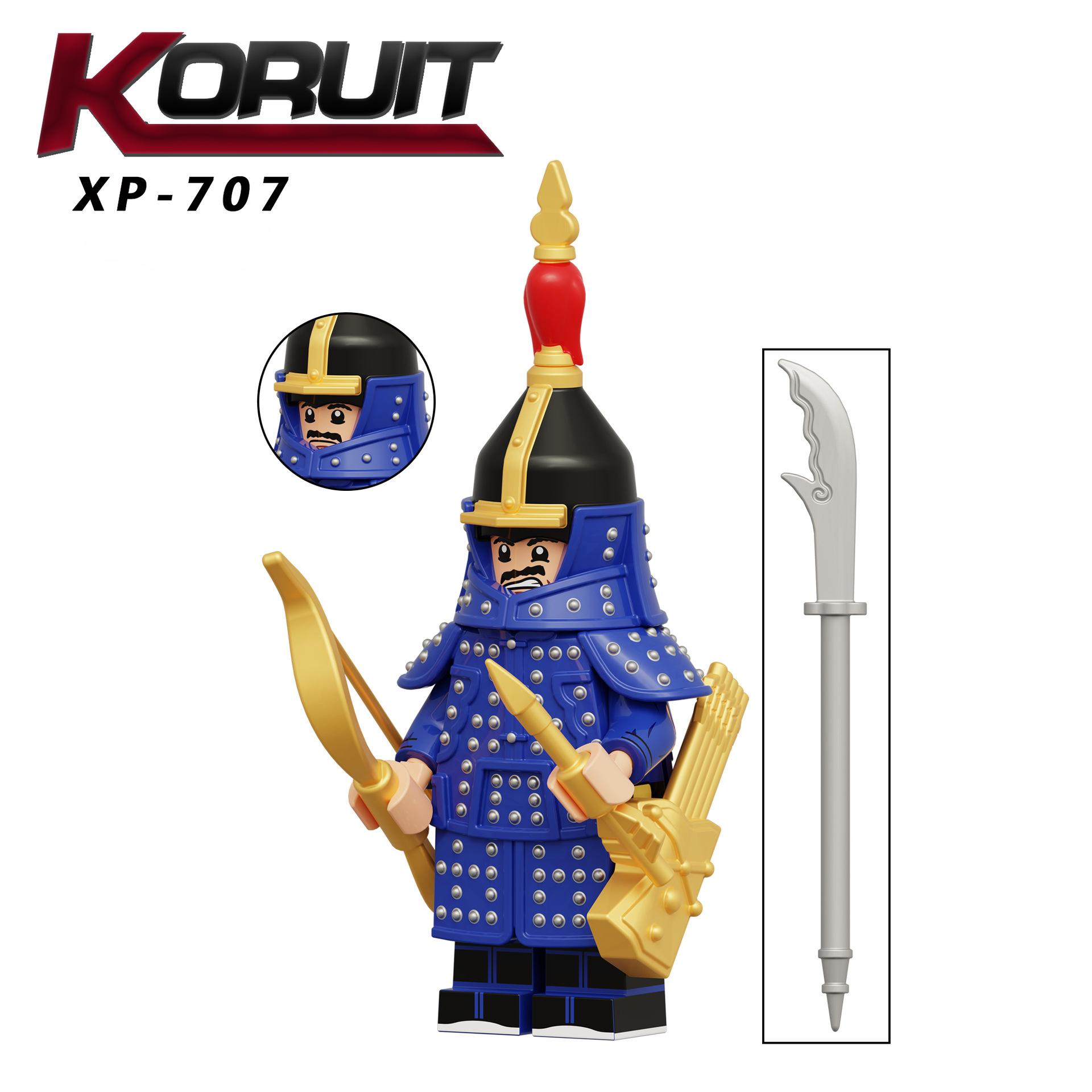 KT1095 Китайская династия Цин Чжэн Восемь флагов армии Цин Сборка строительных блоков Игрушки