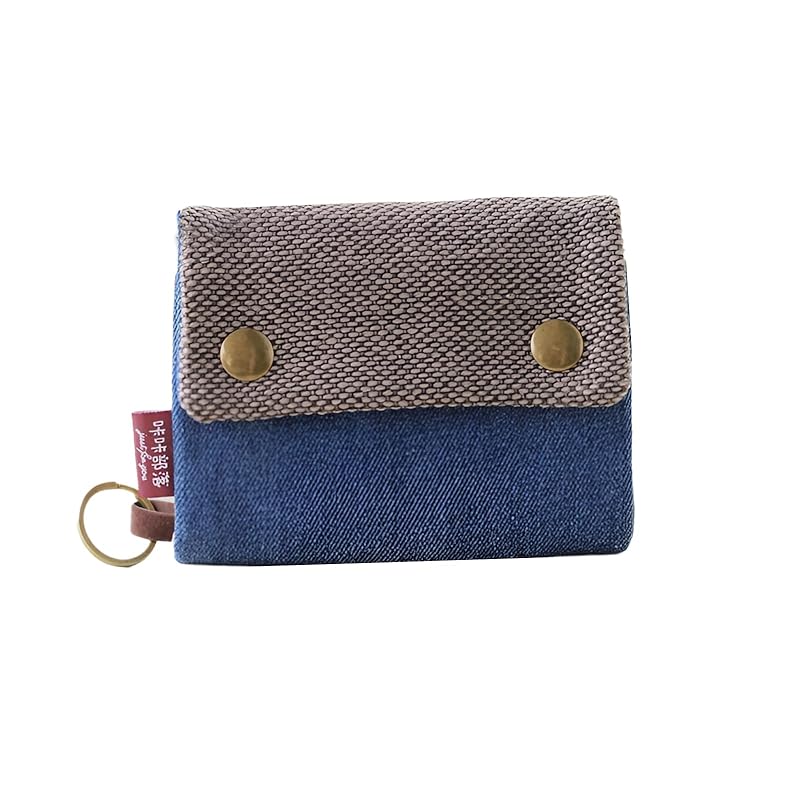 

[TOEDNNQI] wallet trifold wallet card case ladies Bills don t break Light cute mini wallet coin purse canvas multiple storage card holder Plain color