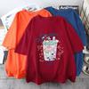 Summer Short Sleeve Tshirt Women Cartoon Print Round Neck Top Fashion Loose Tee