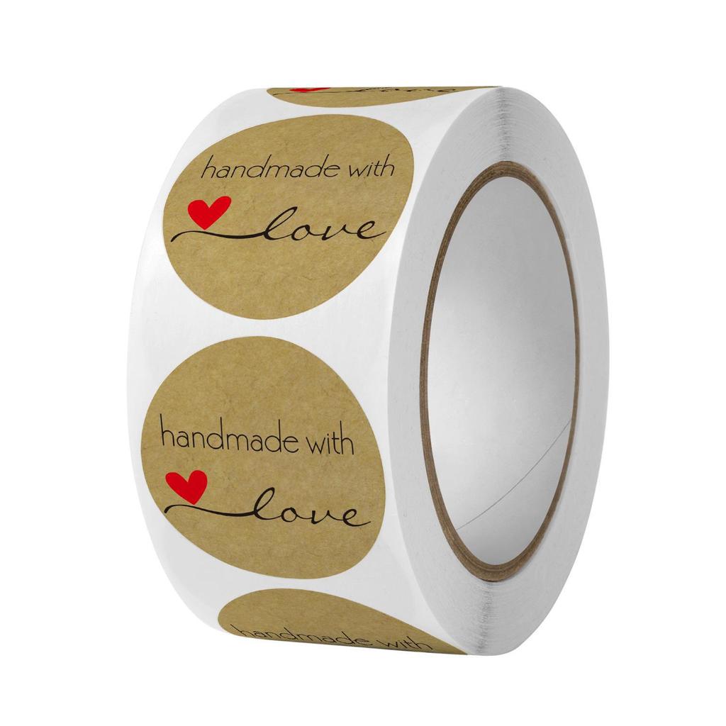 Cross-Border Kraft Paper Thank You Stickers for Handmade Baking Decoration