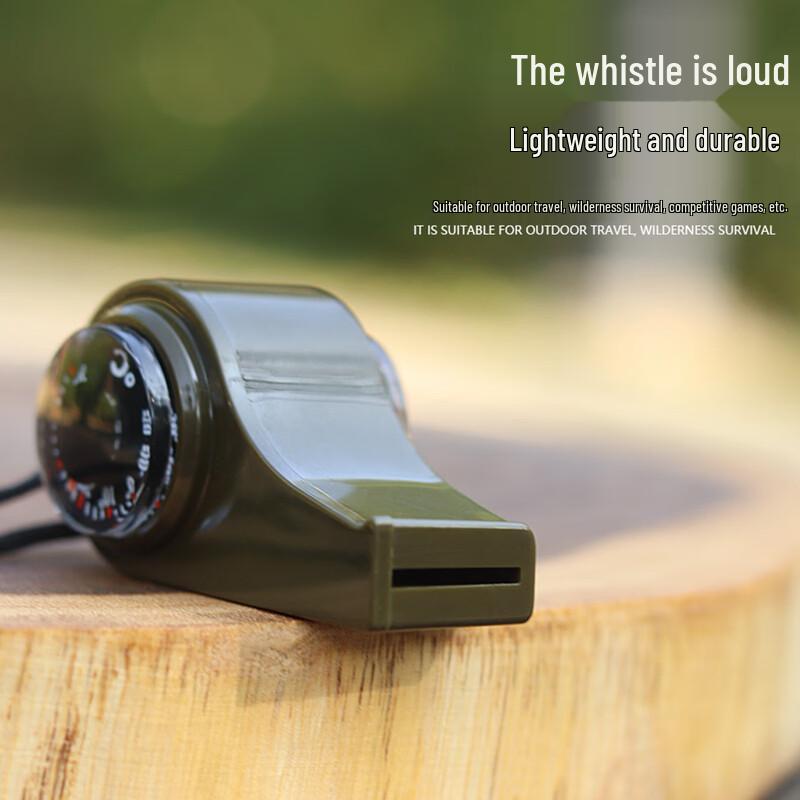 OIMG 3-in-1 Outdoor Survival Whistle with Compass and Thermometer