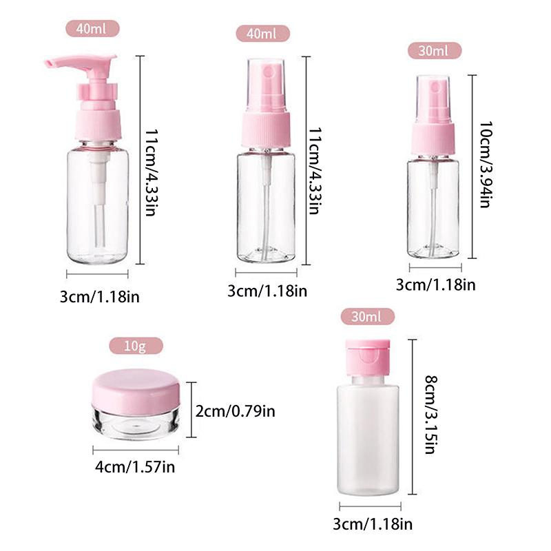 11Pcs Travel Refillable Bottle Set Cosmetic Lotion Toner Spray Shampoo Essentials Cream Bottle Empty Container For Toiletries