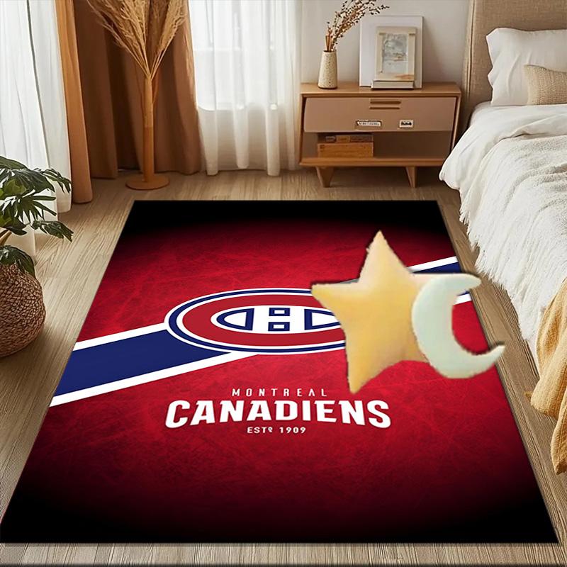 Montreal Canadi-ens Hockey Team Floor Mat for Living Room, Game Rooms, Office, Bedroom, Office Floor Mat Playful Design, Christmas fan gifts