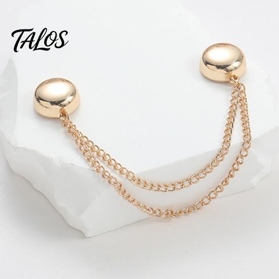 Trouser Leg Clips 2Pcs Magnetic Clothing Pin for Shortening Pants Legs, Button Clip Legs Shirt Sleeves Hems, Clothes Decorative with Chain No