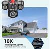 Triple-Lens 6MP Outdoor WiFi Surveillance Camera with Remote HD View