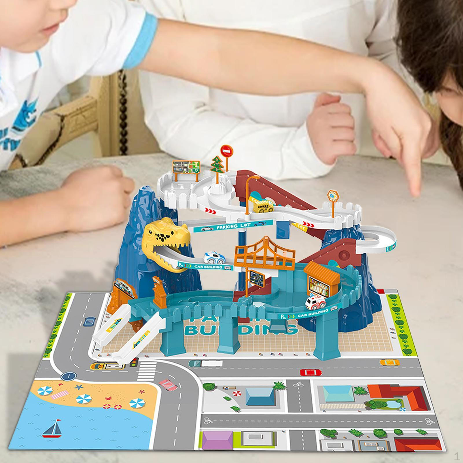 

Гоночная трасса Монтессори-игровой автомат для развития мелкой моторики, игровой набор для восхождения на холмы и рельсы синий