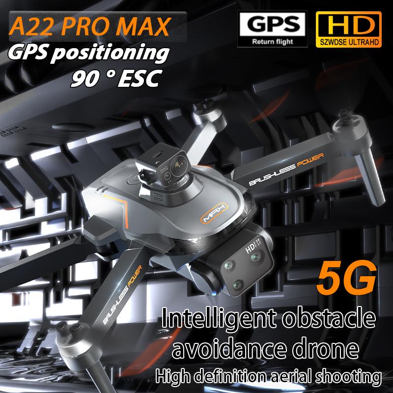 NEW A22 Pro MAX Drone Laser Obstacle Avoidance Aerial Photography 4K Professional HD Camera Brushless FPV RC Folding Quadcopter