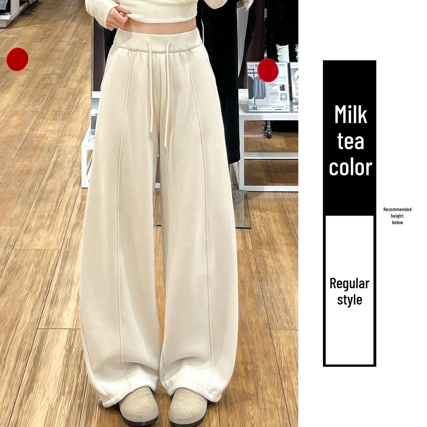 

Women s American-Style Wide-Leg Pants: High-Waisted, Drapey, Petite-Friendly, Plus Velvet for Warmth, Autumn/Winter 2025. L