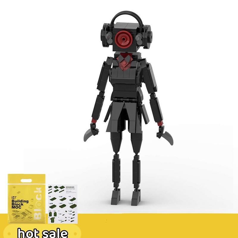 Hot New A Series of Skibidi Toilet Man Drill Male Titan Man Female TV Personality Building Blocks Set Toy for Kids New Year Gift