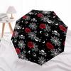 1pc Gothic Roses and Skulls Pattern Umbrella with Plastic Handle,Suitable for All Seasons Home Travel Outdoor UmbrellaDD1803