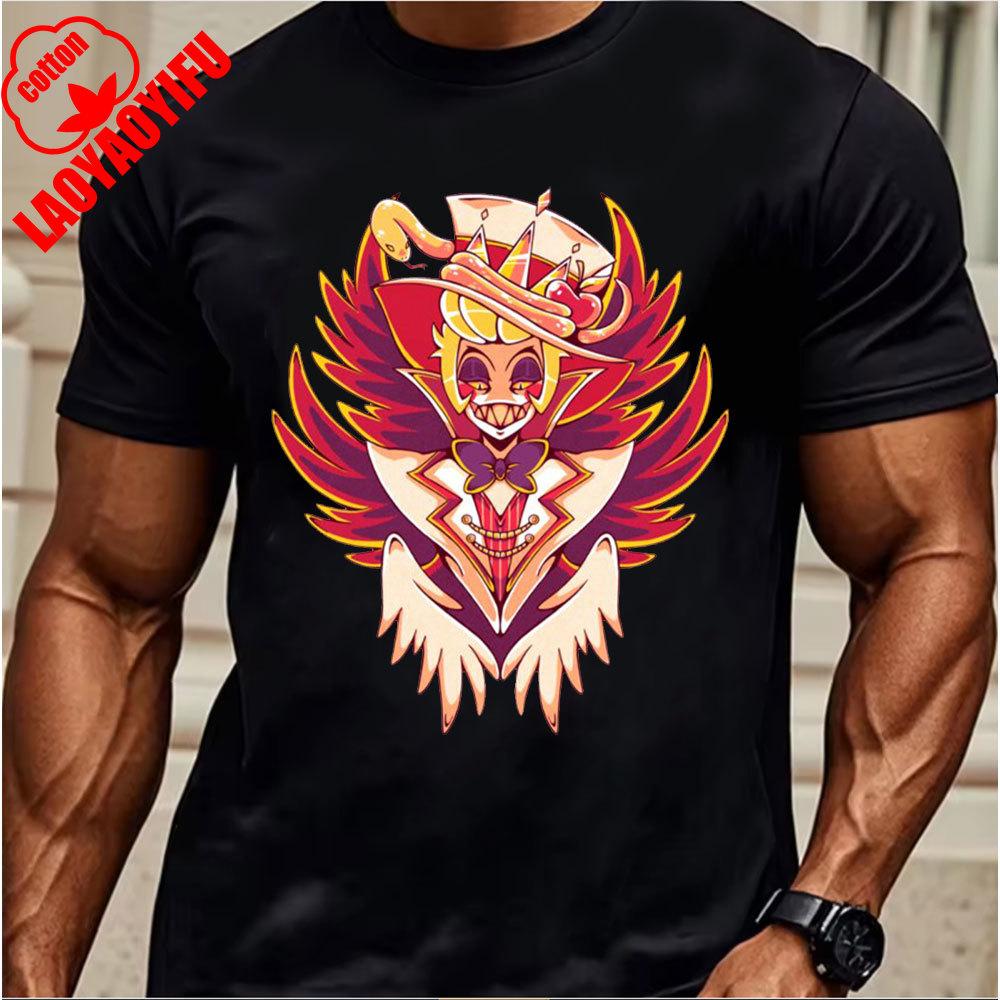 Hazbin Hotel Lucifer 2025 T-Shirt Comfortable Personality High Quality Cotton Tops Two-dimensional Nostalgia Retro Unique