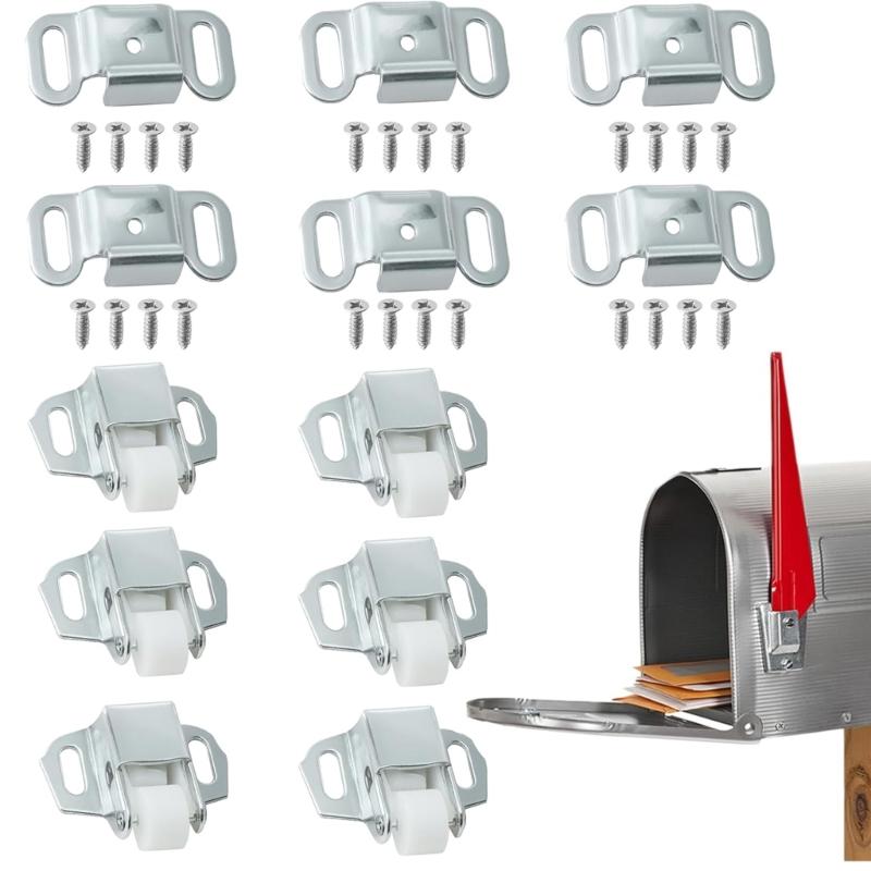 20Pcs Quiet Roller Latches Zincs Alloys Mailbox Replacement Roller Catches Latches for Mailbox Door Cabinet Closing Closures