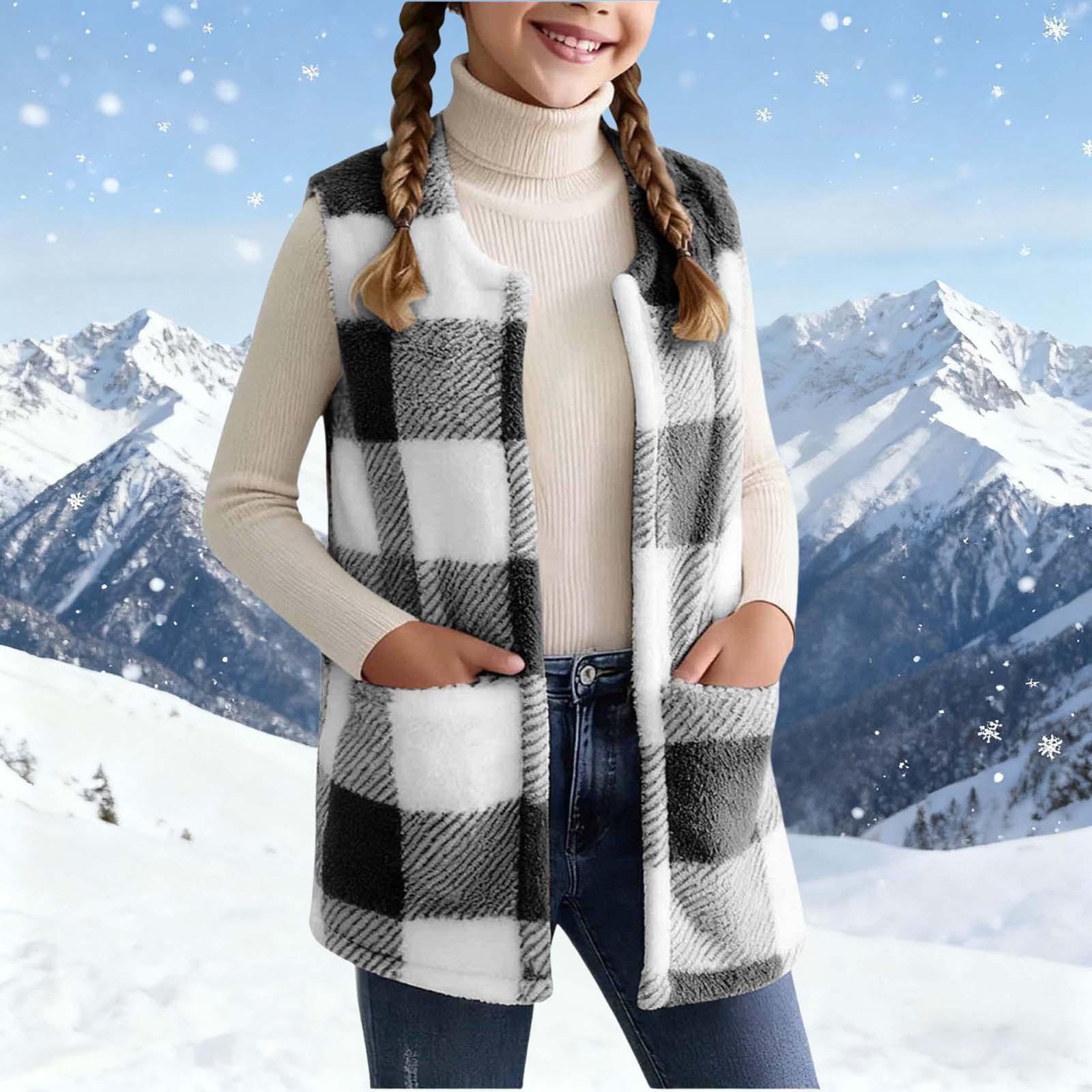 

Kids Plaid Vest - Sleeveless Checkered Cotton Jacket 140
