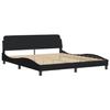 VidaXL Bed Frames with Headboard, Upholstered Bed with Slatted Base, Double Bed with Bedroom Footboard, Black 180 373227