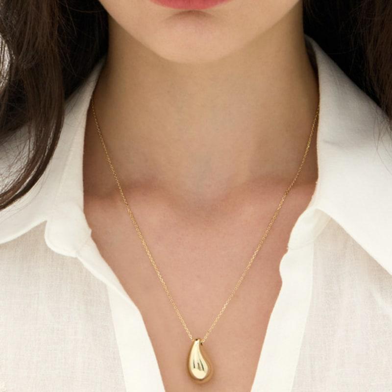 Hyeres-lor Champagne Full Moon (Y) Big Bowl Long Necklace HL2N56225YB800