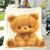 Cute -Eyed Brown Bear Plush Blanket - Soft Flannel Bedspread Suitable for Dorm Room,, Bed - Cozy - Throw, Durable & -Wrinkle, Perfect Gift for Mother'