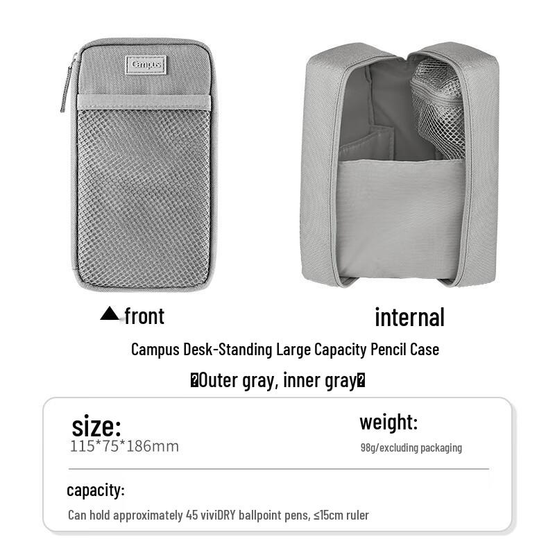 

Kokuyo Large Capacity Desk Stand Pencil Case - Multifunctional, Compartmentalized Stationery Storage Bag