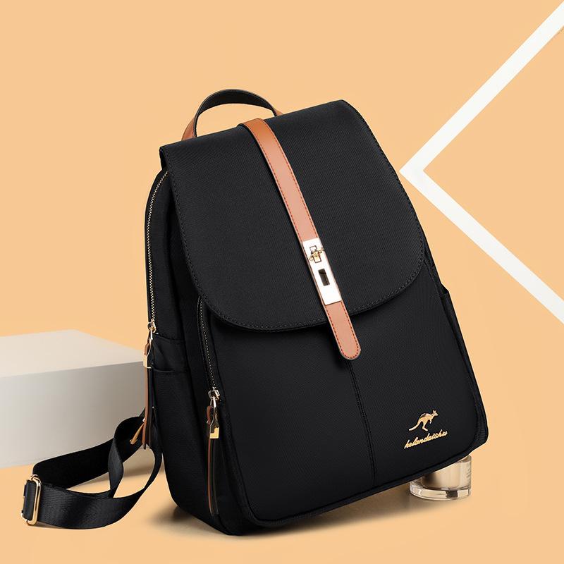 Schoolbag Atmospheric Backpack Women's 1011 New Korean Version Versatile Fashion Trend Large Capacity Silk Cloth Women's Travel Backpack