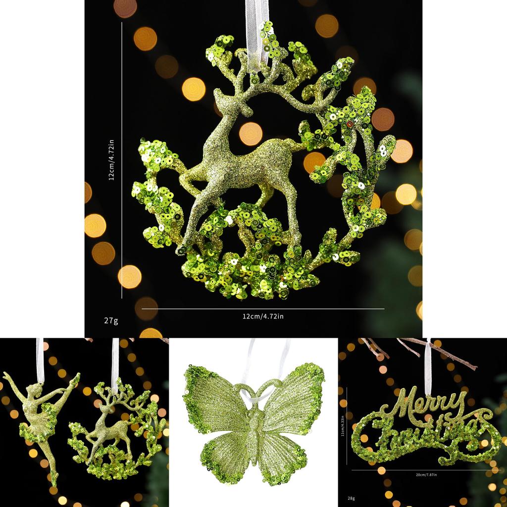 Christmas Tree Scene Decor With Glitter Snowflake Ornaments And Acrylic Material For Holiday Celebrations