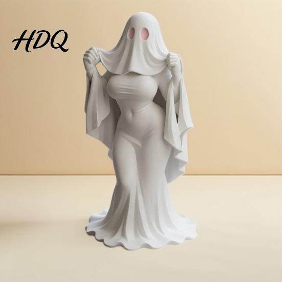 Halloween Decor Figurine Ghost Lady Ornament Durable PLA 3D Printing Figure Smooth Surface Collectible Full of Mystery Collectible for Desktop
