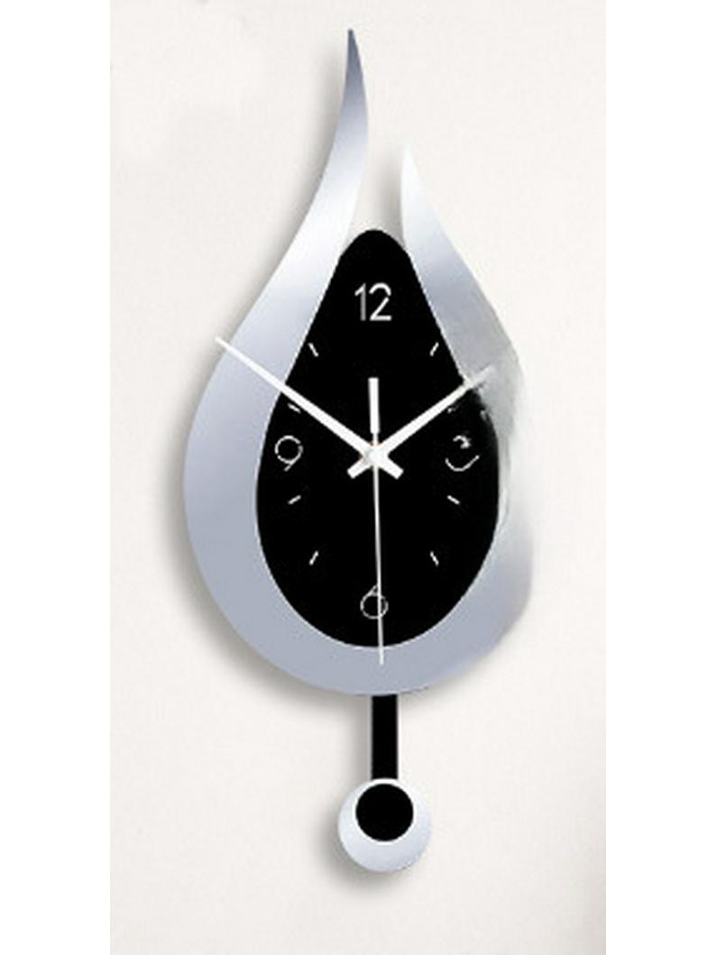 

Бесшумные настенные часы из акрила в европейском стиле с качелями для гостиной и спальни серебряный