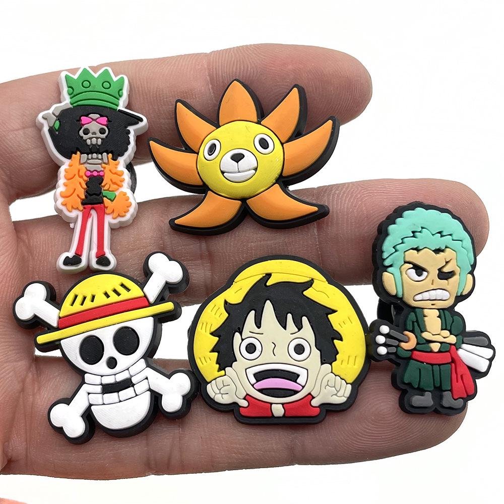 One Piece Cartoon Character Crocs Shoe Charms - Soft Rubber Decorative Accessories