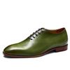 Internet Celebrity Green Leather Shoes Masculino Nicho Couro de Vaca Inteiro Sapatos Oxford de Couro Macio