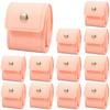 12Pcs Mini Jewelry Bag Foldable Leather Small Travel Jewelry Organizer Case with Metal Buckle for Earring Ring Necklace Storage